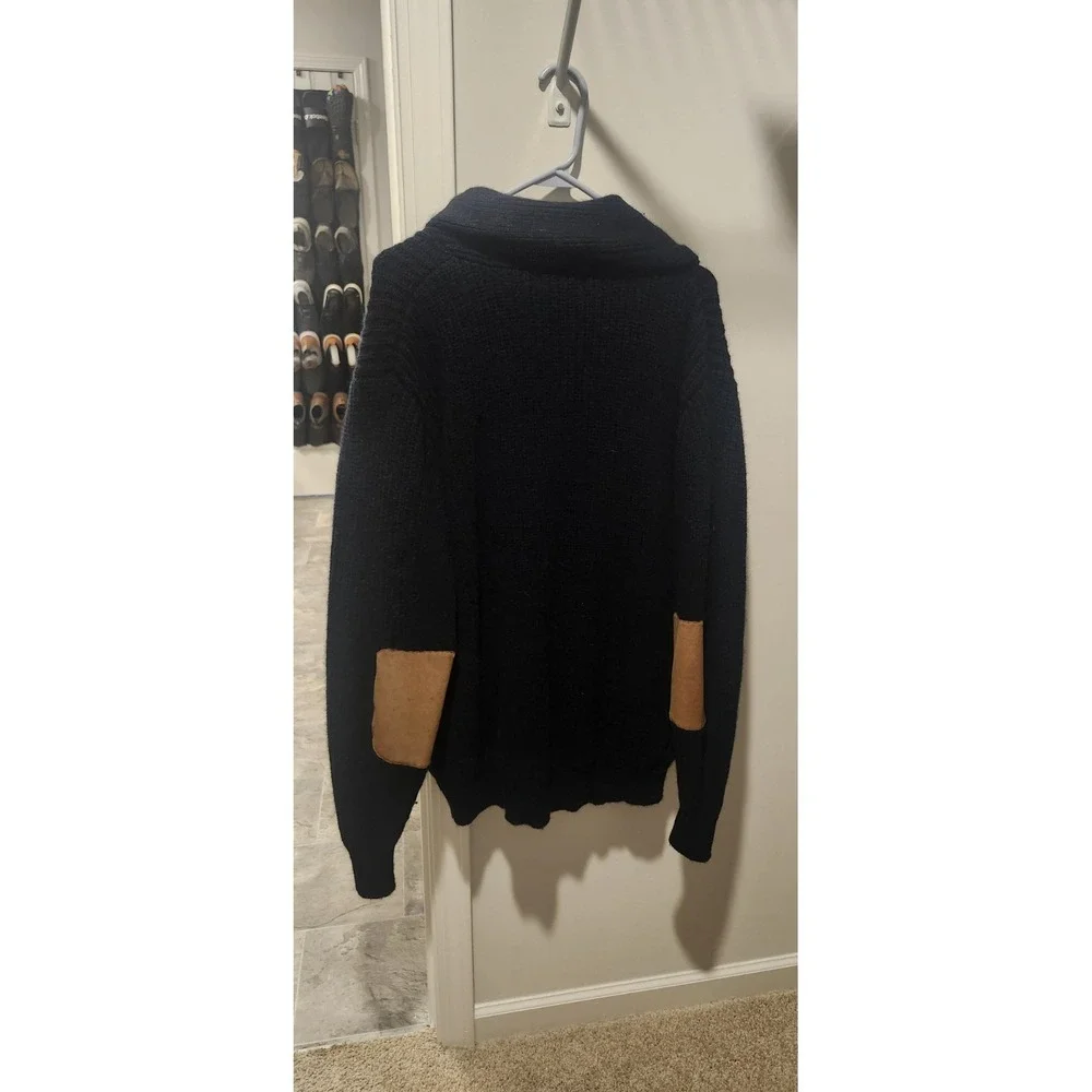 VTG Orvis Wool Cardigan Sweater Men's Medium  Shawl Collar Elbow Patches